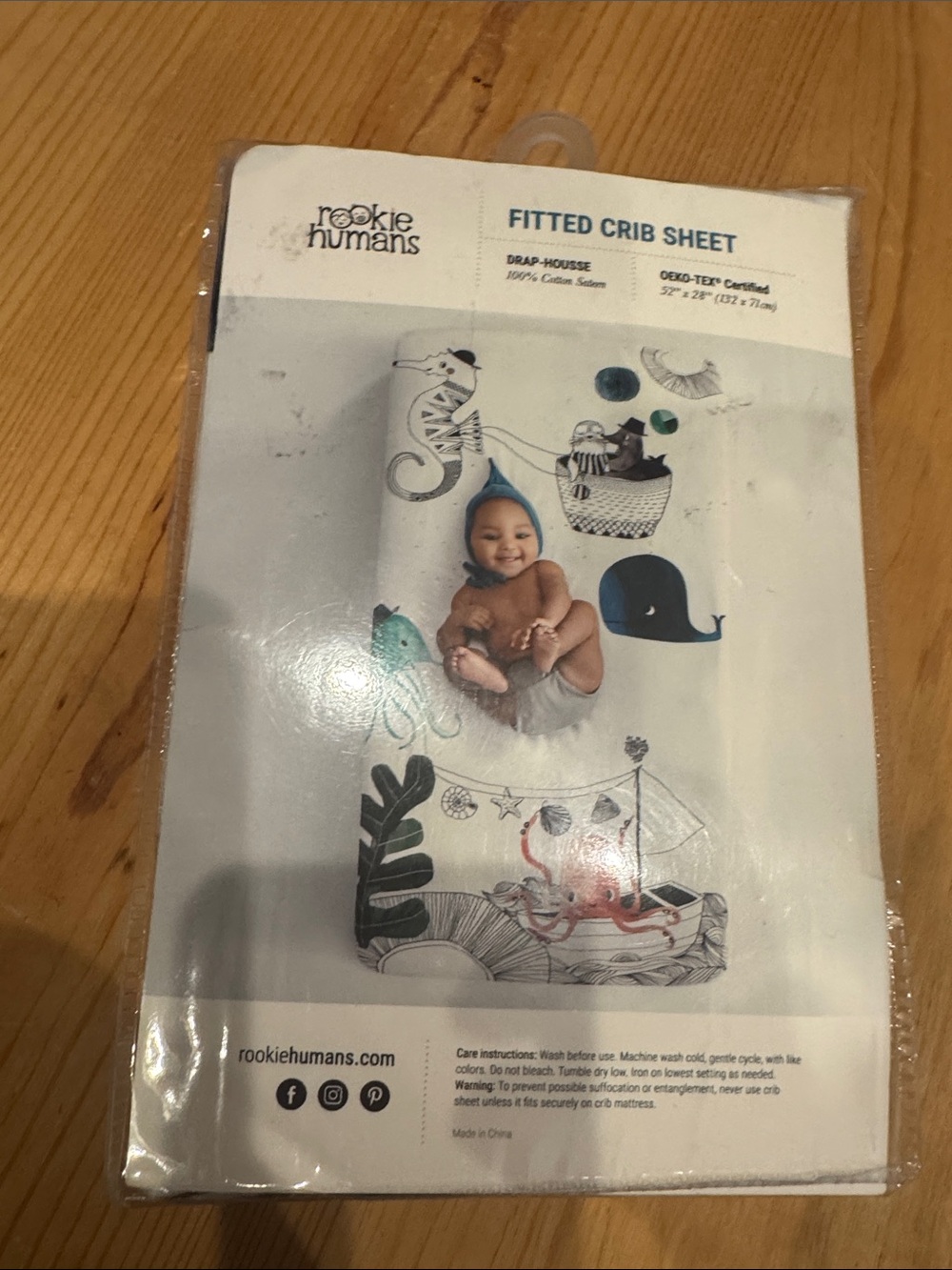 ROOKIE HUMAN- Blue Fitted Crib Sheet